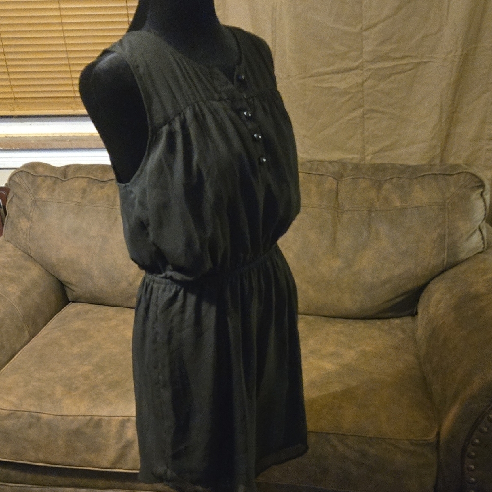 Black Buttonup Sleeveless Mini Dress Made By Love On A Hanger Size M - Picture 9 of 12